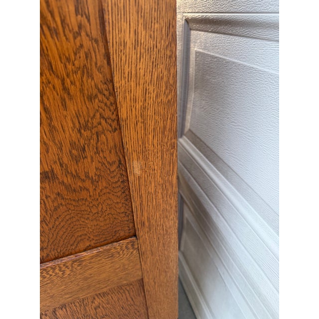 Antique Victorian Oak Serpentine Front Five-Drawer Highboy Dresser With Ornate Carved Crest For Sale In New York - Image 6 of 12