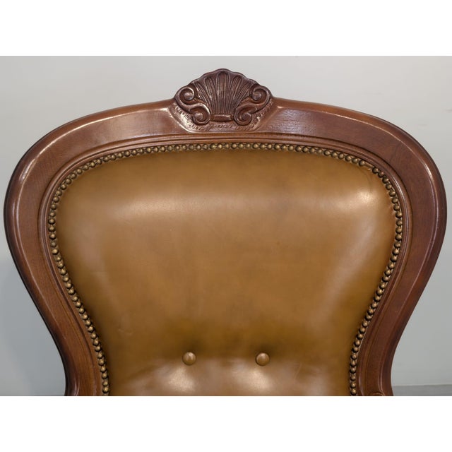 Chippendale Leather Armchair, 1960s For Sale - Image 4 of 18