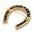 Late 19th Century Victorian 9.20 Carat Sapphire Diamond 18k Yellow Gold Silver Horseshoe Brooch For Sale - Image 4 of 5