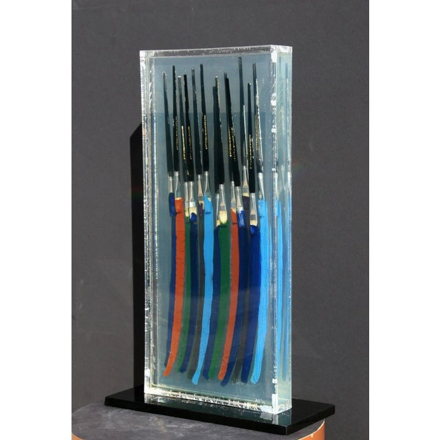 Paintbrushes I Arman Year: 1991 Paintbrushes and Oil Paint in Epoxy Resin Sculpture Edition: 20, AP 1/4 Size: 27 in. x 12...