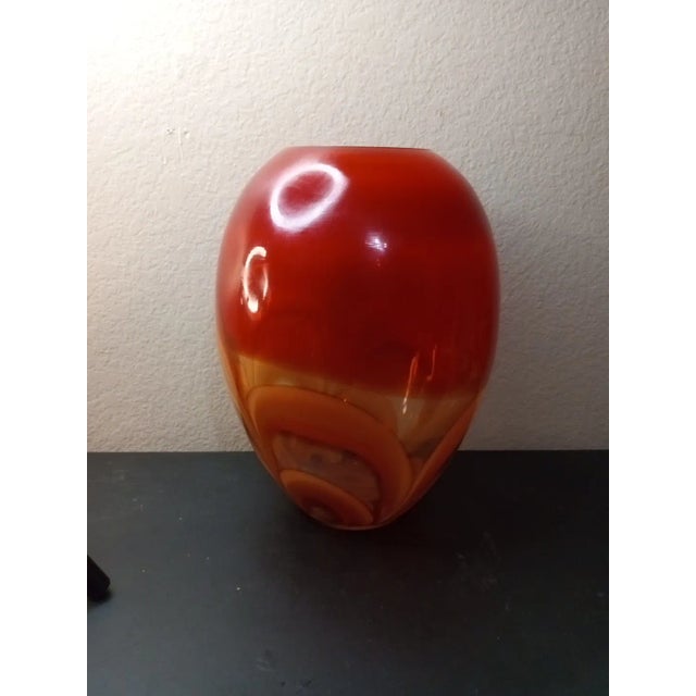 STUNNING Marked Waterford EVOLUTION 12" Red Swirl Art Glass Vase. RARE & Hard to Find from Waterford This is a beautiful...