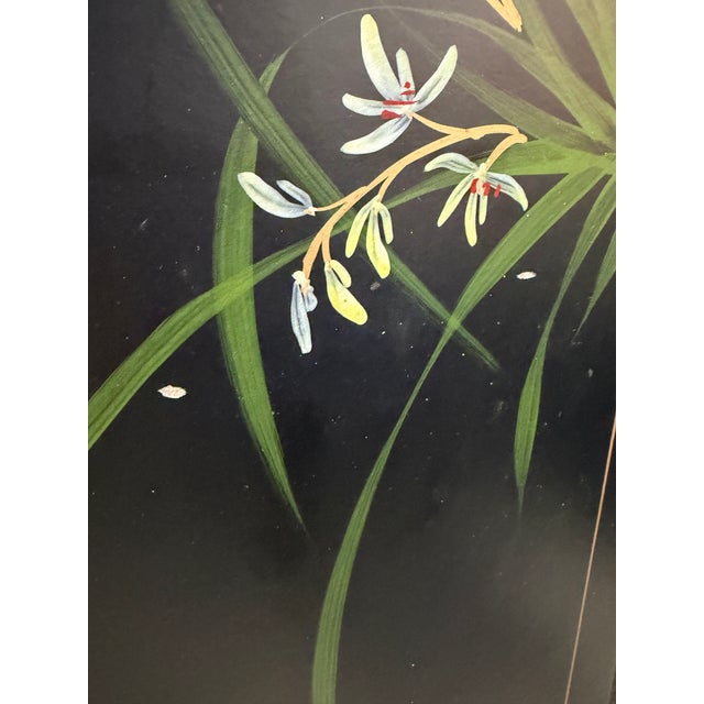 Wood Floral Painted Chinoiserie Cabinet For Sale - Image 7 of 7