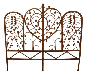 Peacock Rattan Headboard, 1970s