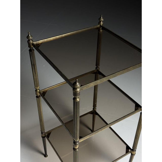 Tiered Metal Side Table For Sale - Image 5 of 17