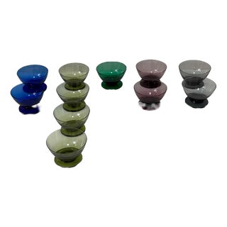 Small Dutch K10 Carnaval Glasses by Max Verboeket for Kristalunie Maastricht, Set of 11 For Sale