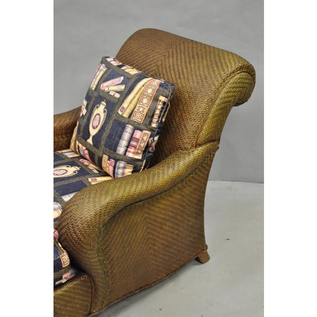 Mark Hampton Collection Hickory Chair Wicker Rattan Lounge Club Chair & Ottoman For Sale - Image 10 of 15