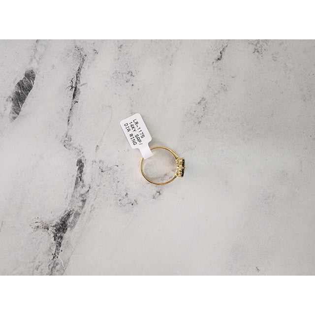 Sapphire Flower Shaped Ring 14K Yellow Gold, Size 4 For Sale In Los Angeles - Image 6 of 6