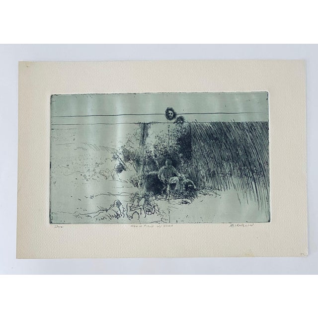 Robert A. Birmelin, Man In Field With Dogs, American Modernist Abstract Etching For Sale In Miami - Image 6 of 6