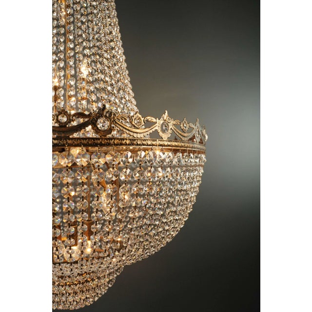 Not Yet Made - Made To Order Montgolfiè Style Crystal Empire Sac a Pearl Chandelier For Sale - Image 5 of 11