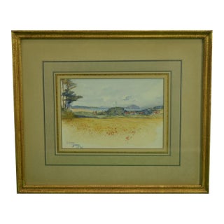 Mid 20th Century Scottish Belhaven Dunbar Landscape Watercolour For Sale