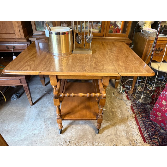 Auburn 1960s Retro Rolling Wagon Wheel Bar Cart For Sale - Image 8 of 8