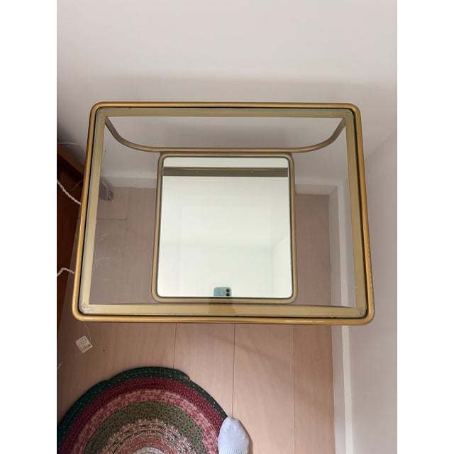 2010s West Elm Curved Terrace Nightstand / Side Table in Gold - Good Condition For Sale - Image 5 of 5