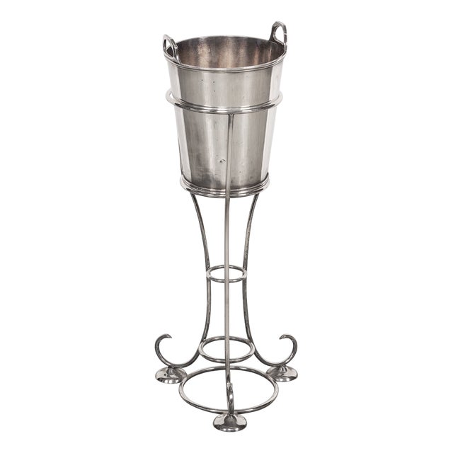 20th Century English Art Deco Ice Bucket on Stand, 1930, Set of 2 For Sale