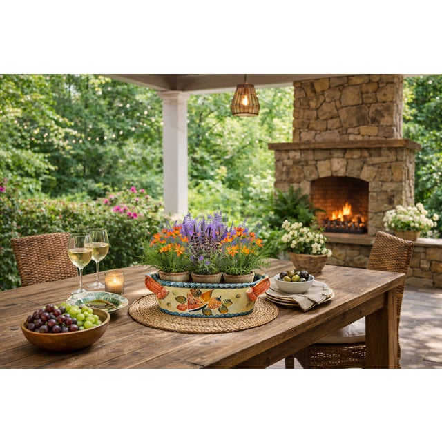 French Provincial Vintage Late 20th Century Handmade Italica Ars Italian Oval Jardiniere Cachepot For Sale - Image 3 of 15