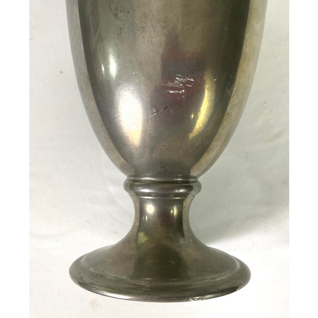 Rare L. H. Vaughan – Large Pewter, Footed Vase. For Sale - Image 6 of 10
