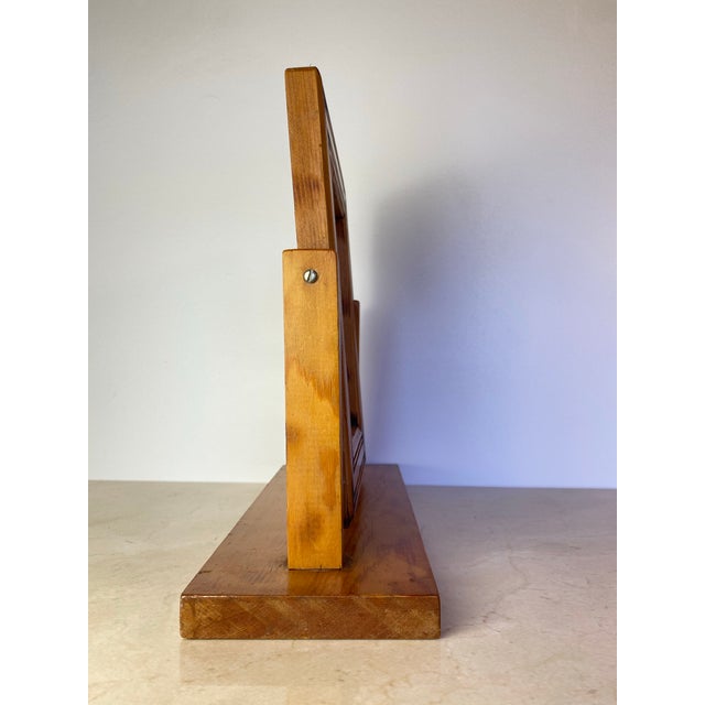 Vintage Handmade Carved Pine Tabletop Picture Frame on Stand, Rustic Folk Art Photo Display For Sale - Image 4 of 11