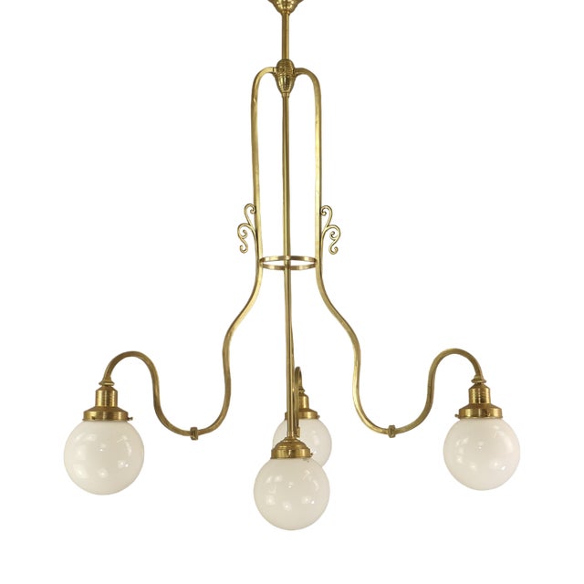 Large Coffee House Chandelier from Wiener Werkstätte, Vienna, Austria, 1915s For Sale