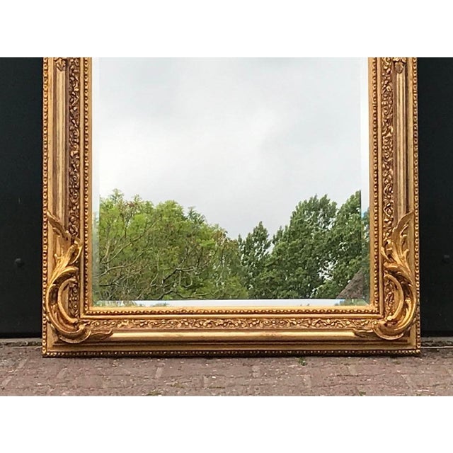 Late 20th French Louis XVI Gold Beech Floor Mirrors Pair For Sale - Image 14 of 18