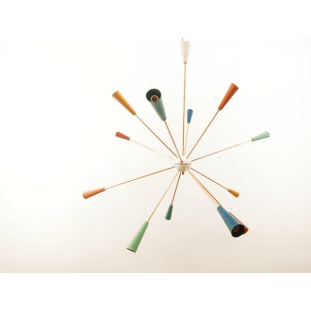 Blue Sputnik 12-Light Hanging Lamp from Stilnovo For Sale - Image 8 of 17