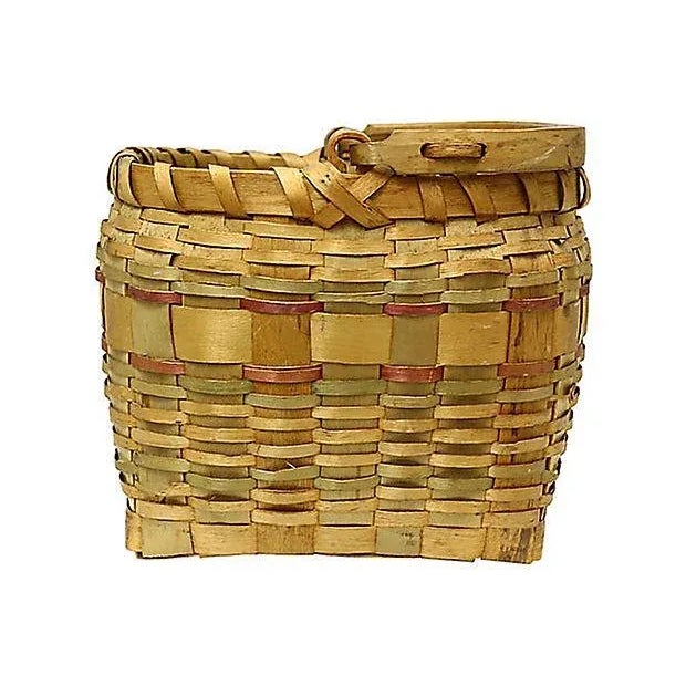 Late 20th Century Late 20th Century Maine Indigenous Swing-Handle Basket For Sale - Image 5 of 7
