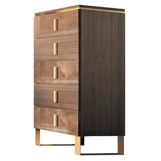 Casa Milano Essenza 5-Piece Italian High Gloss Bedroom Set With Led Bed For Sale - Image 10 of 12