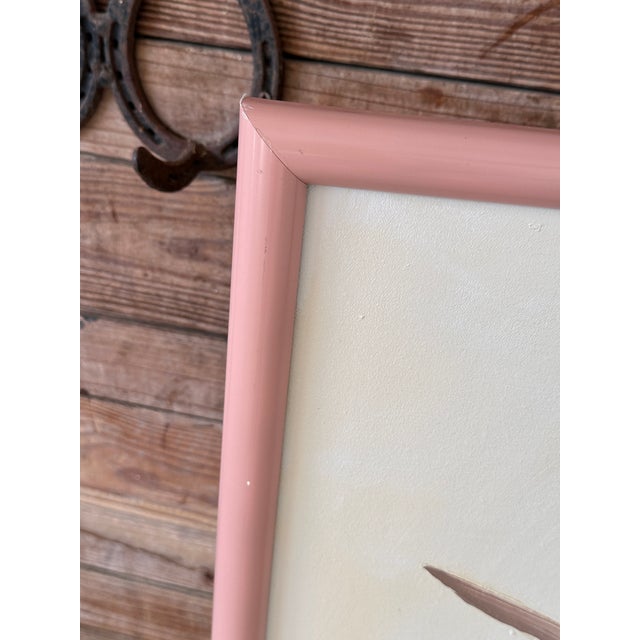 Vintage Coastal Framed Flamingo Painting by Walcutt For Sale In Naples, FL - Image 6 of 12