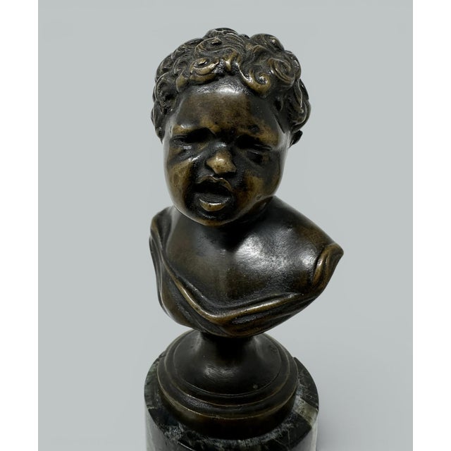 Antique Pair French Bronze Marble Busts Grand Tour attribJean Antoine Houdon 19c For Sale - Image 4 of 9