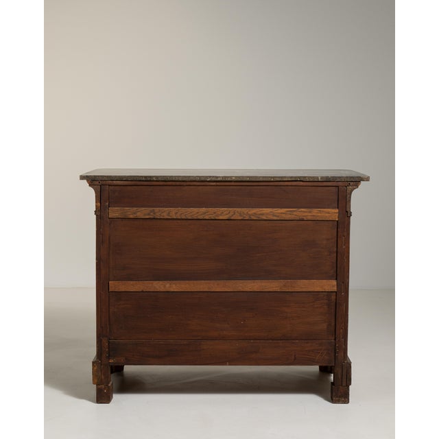 Gray 19th Century Biedermeier Chest of Drawers with Marble Top For Sale - Image 8 of 16