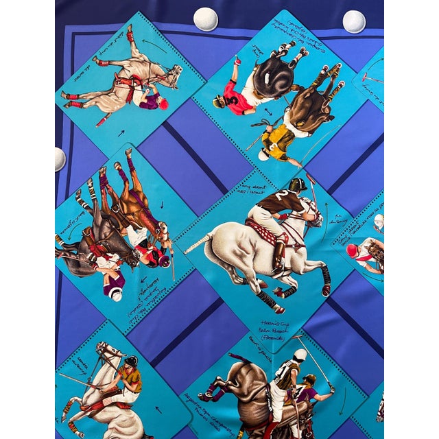 Textile Hermès Scarf « Monde Du Polo - Cup Palm Beach » 1987 For Sale - Image 7 of 8