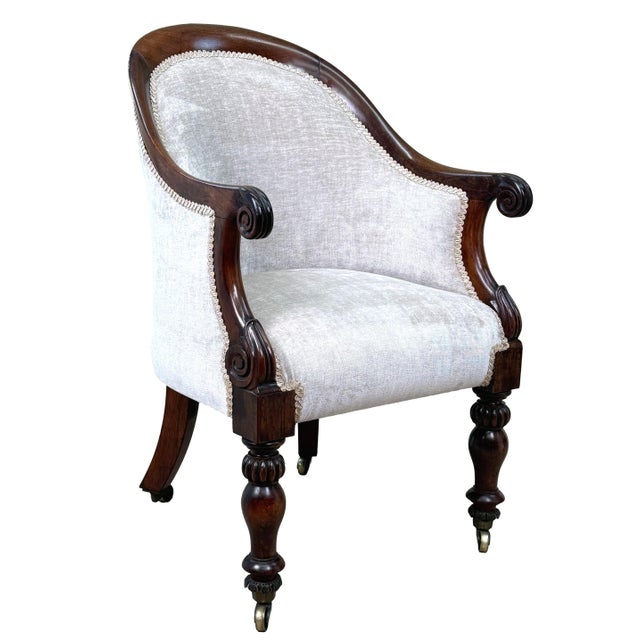 19th Century English Regency Rosewood Tub Library Armchair For Sale - Image 6 of 15