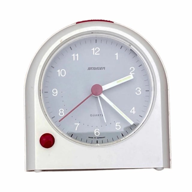 Staiger White Electric Alarm Clock, Germany, 1980s Chairish