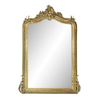 Louis Phillipe Giltwood Camel Back Rococo Crested Pier Mirror For Sale