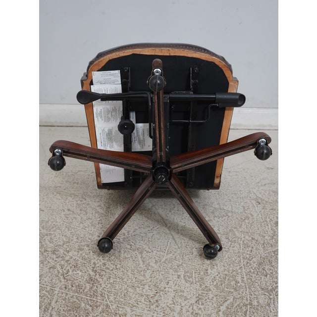 Maitland Smith Leather Office Chair Model 1015 For Sale - Image 9 of 12
