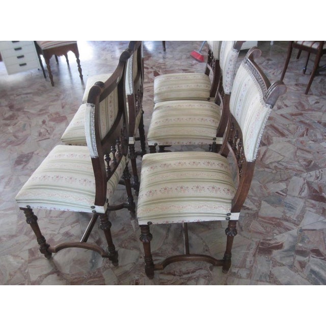 Antique French Dining Chairs in Walnut, Set of 6 For Sale - Image 6 of 13