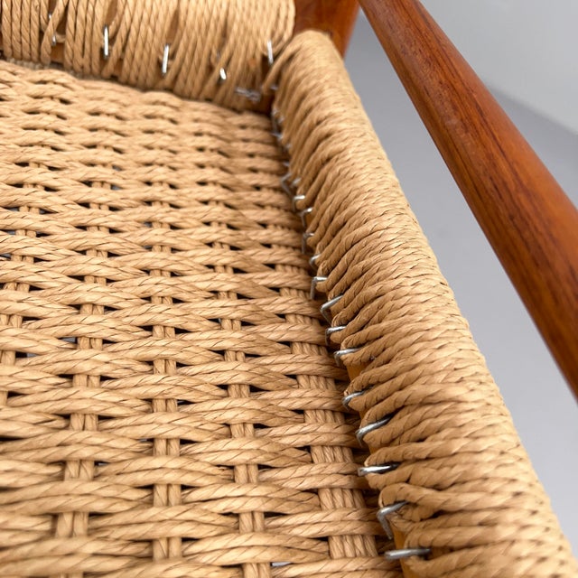 Teak Model 75 Chairs with Paper Cord Weave by Niels Otto Møller for JL Møllers Mobelfabrik, Set of 4 For Sale - Image 16 of 18