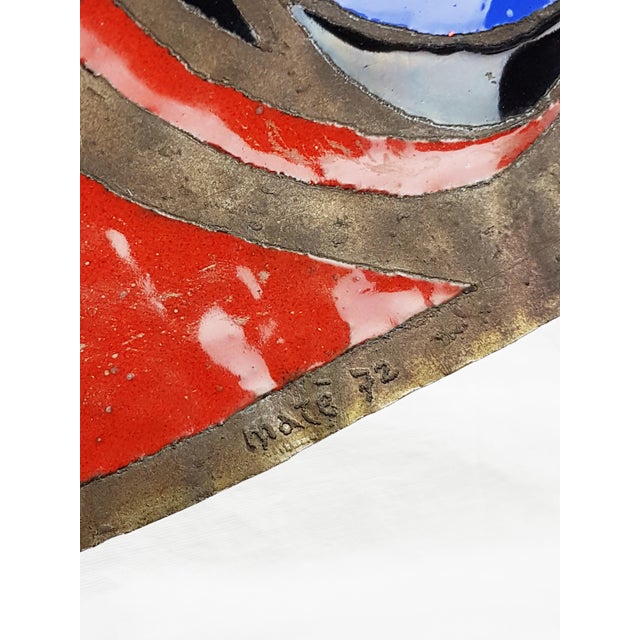 Multi-Colored Enameled Bronze Bowl by Mario Marè, 1972 For Sale - Image 6 of 10