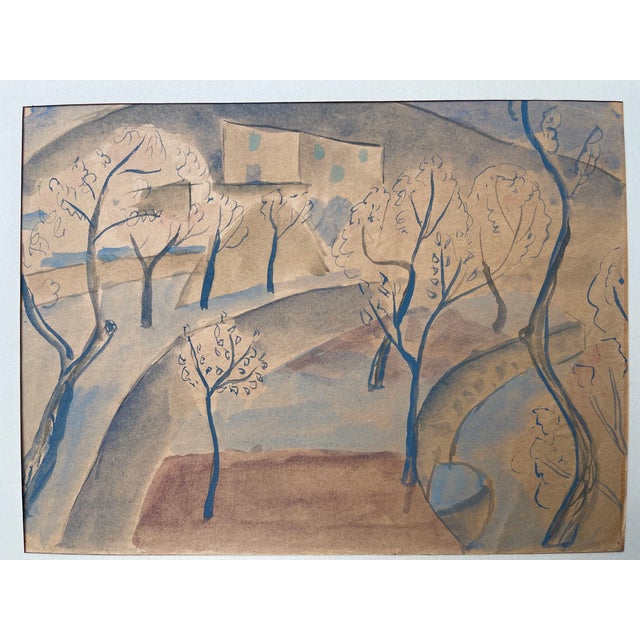 Sculpture Materials Original Juli Ramis Mixed Media Abstract Landscape, 1950s Spanish Modernist Painting, School of Paris Art, Framed Mallorcan Wall Art For Sale - Image 7 of 7