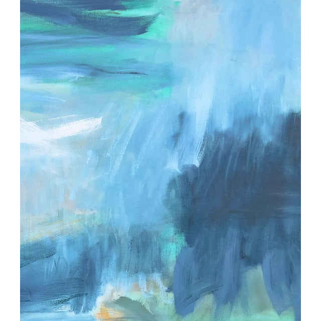 Abstract "Fjord 2" by Trixie Pitts Large Abstract Expressionist Landscape Oil Painting For Sale - Image 3 of 12