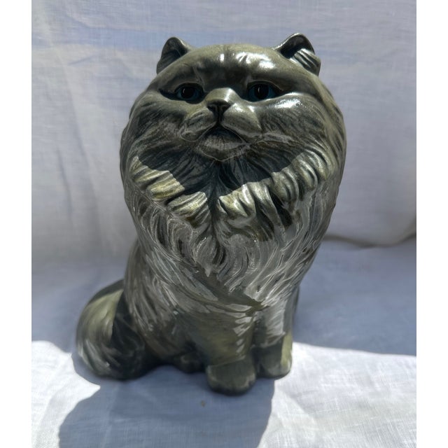 Vintage Gray Persian Cat Figure For Sale In Palm Springs - Image 6 of 9