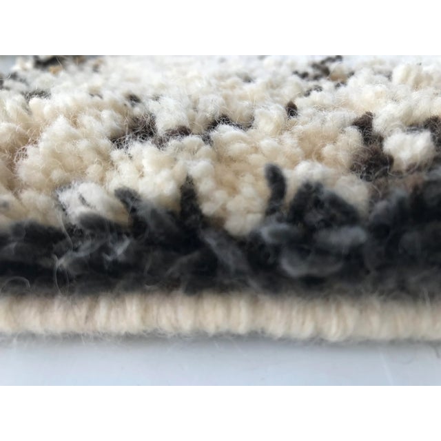 Handmade Ecru & Brown Thick Wool Rug, 1980s For Sale - Image 14 of 18