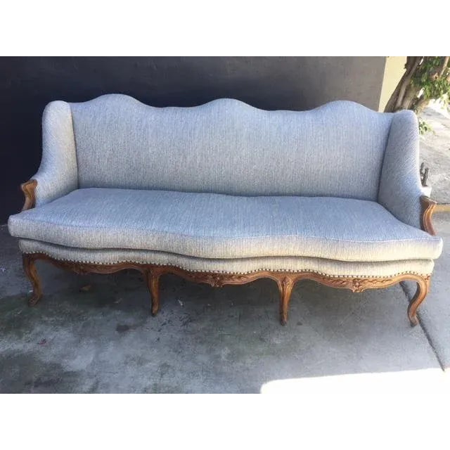18th Century French Walnut Camel Back Sofa For Sale - Image 12 of 13