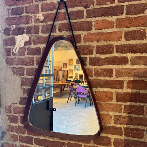 Vintage Triangular Mirror – Mid-Century Geometric Design (1960s)