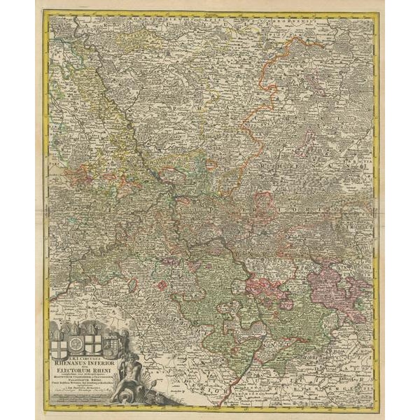 Antique Map of the Lower Rhine Region, Germany For Sale - Image 3 of 6