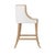 Contemporary Matthew Izzo Home Keaton Cerused Oak Counter Stool With White Performance Linen Upholstered Seat and Brass Foot Fail For Sale - Image 3 of 6