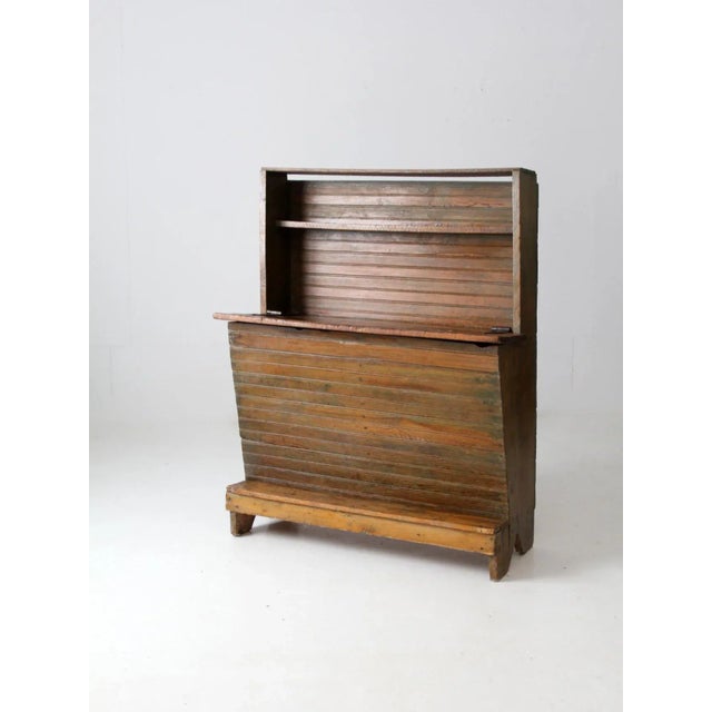 Farmhouse Antique Farmhouse Grain Bin Storage Chest For Sale - Image 3 of 13