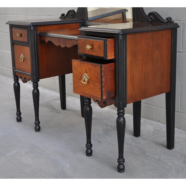 Antique Art Deco Veneered Vanity With Mirror Chairish