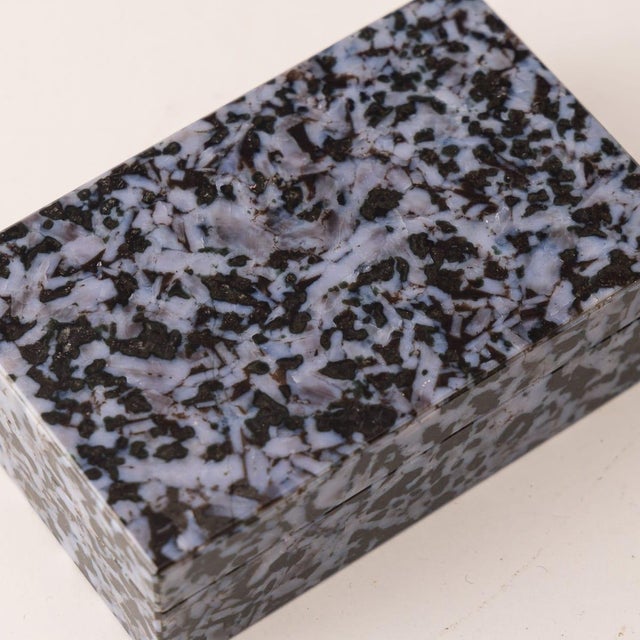 Vintage Black Epidote Stone Box, 1960 For Sale - Image 6 of 7