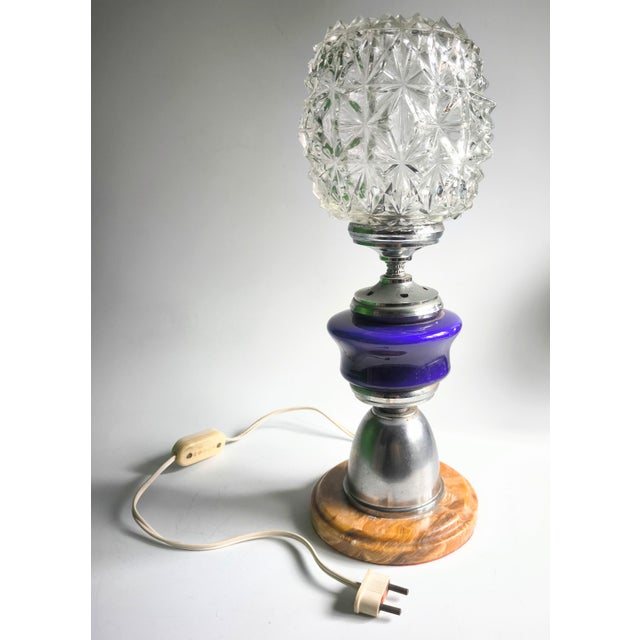 Glass 1950s Mid-Century Lamp Made of Glass, Onyx, and Marble For Sale - Image 7 of 15