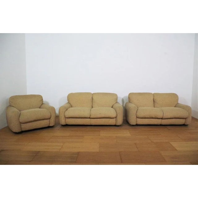 Sofas and Armchair in Wool from Busnelli, 1970s, Set of 3 For Sale - Image 3 of 18