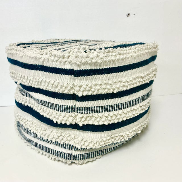 1980s 1980s Vintage Boho Chic Coastal Kilim Pouf Hassock Footstool. For Sale - Image 5 of 14